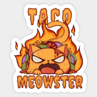 taco meowster Sticker